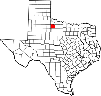 Map of Teksas highlighting Knox County