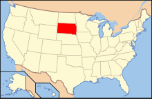 Location of South Dakota in the United States Map of USA SD.svg