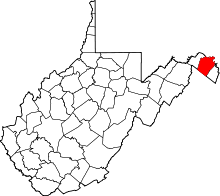 Harta e Berkeley County në West Virginia