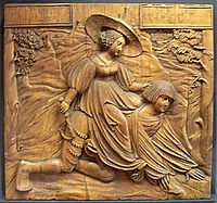 Майстер із Оттобойрена. «Філософ Аристотель і Філліс», різьба по деревині, 1523, Баварський національний музей, Мюнхен.