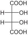 Deutsch: Struktur von meso-Weinsäure English: Structure of Mesotartaric acid