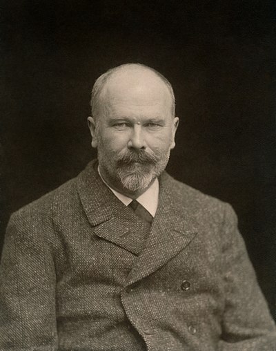 Gerestoureerde portretfoto van Michael Ancher (1849–1927), Deense skilder van realisme.