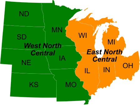 midwestern oeste divisions capitals stati uniti census bureau largely separated divisioni unidos censo oficina divisiones uu