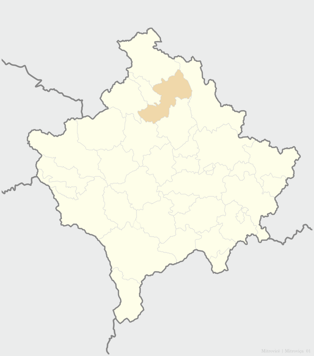Mitrovicas Läge i Kosovo