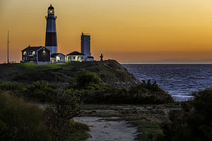 Dawn exceeding Montauk Point Light