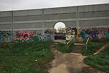 Moscow, noise barrier fence between the MKAD and the city of Mytishchi (31750373545).jpg