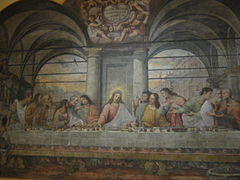 La Última Cena de Giovanni Mauro della Rovere Mauro (1626), homenaje a La Última Cena de Leonardo