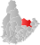 Åmli markert med rødt på fylkeskartet