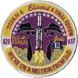 The Blues Brothers featured on the National Reconnaissance Office launch number 7 (NROL-7) mission patch