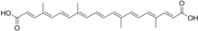 Skeletformel af norbixin, carboxylsyre afledt af bixin