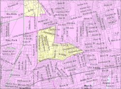 Mapa del censo estadounidense de North Bay Shore.