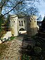 Ohrenbrücken-gate at the city walls of Ober-Ingelheim, Edelgasse: two high round towers with reconstructed pointed arch, 15th century. View from the w...