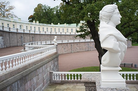 Sculptures of Grand Menshikov Palace in Lomonosov (Russia)