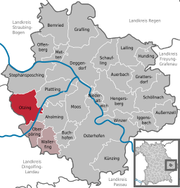 Läget för Otzing i Landkreis Deggendorf
