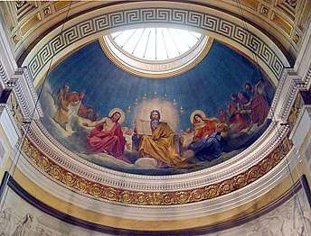 "The Eternal Father, Christ and the Virgin", by Alexandre-Denis Abel de Pujol, in cupola