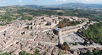 Kite aerial photo of Urbino, Italy
