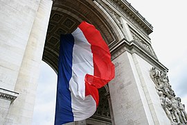 Arc de Triomphe avec le drapeau de la France.