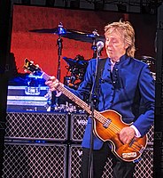 Paul McCartney performing with bass on the Got Back tour at Camping World Stadium in Orlando, Florida, 28 May 2022 (06) (cropped).jpg