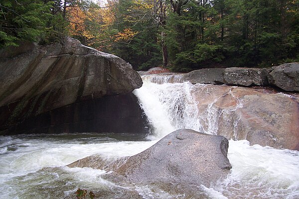 The Pemigewasset River descends into the Basin in Franconia Notch.