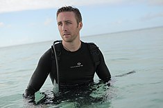 Büyük Set Resifi üzerinde Philippe Cousteau Jr.