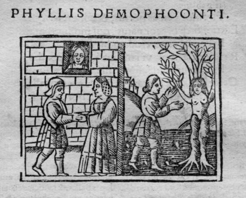 Early 16th century woodcut of Phyllis and Demophon