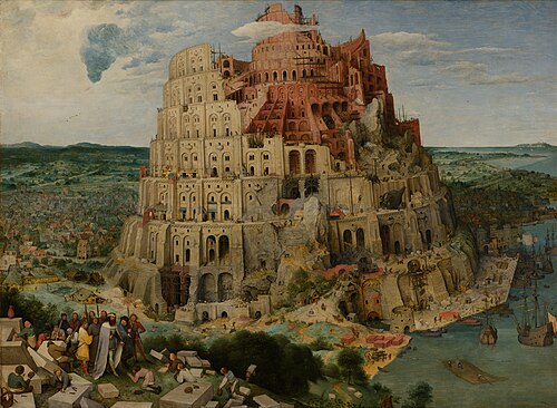 The Tower of Babel; by Pieter Bruegel the Elder; 1563; oil on panel: 1.14 × 1.55 m; Kunsthistorisches Museum
