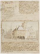 The Old Town Hall of Amsterdam label QS:Len,"The Old Town Hall of Amsterdam" label QS:Lpl,"Stary ratusz w Amsterdamie" label QS:Lnl,"Oude stadhuis, Amsterdam" 1641. drawing. Amsterdam, Stadsarchief Amsterdam.