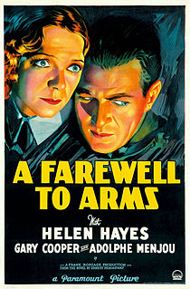 <i>A Farewell to Arms</i> (1932 film) 1932 American romance drama film directed by Frank Borzage