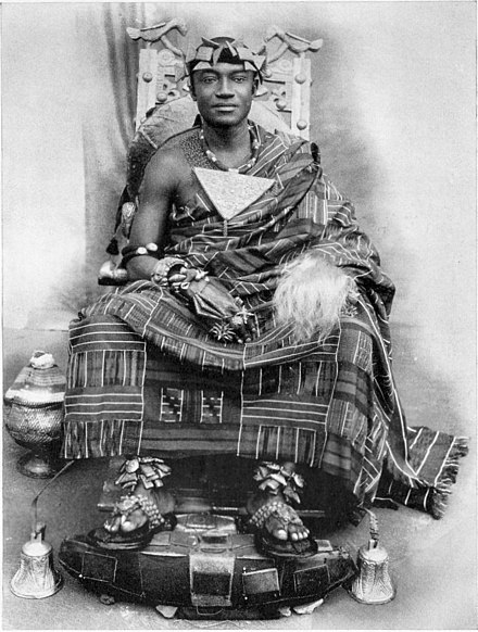 Ashanti king Prempeh II wearing kente