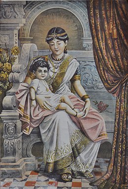 Prince Siddhartha with his maternal aunt Queen Mahaprajapati Gotami.JPG