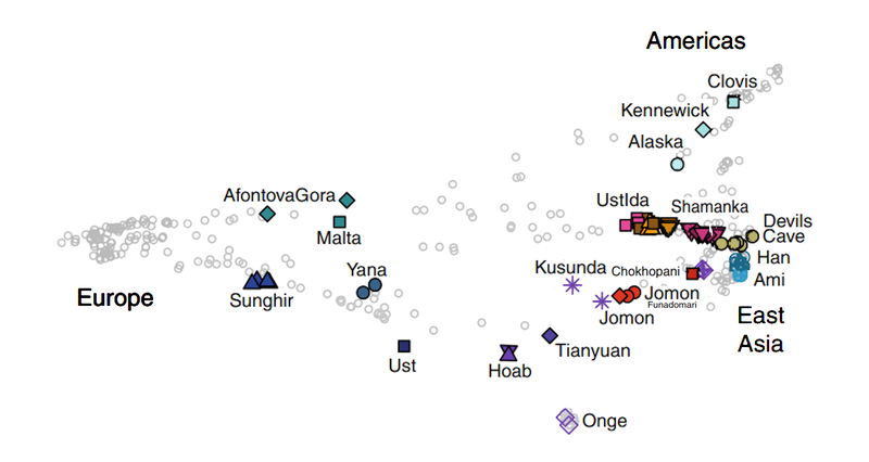 File:Principal component analysis of ancient and present-day individuals from worldwide populations (clear).png