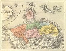 Mapa de la Provincia de Coro en el año 1840.