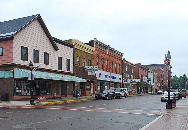 The city of Hancock, Michigan along Quincy Street