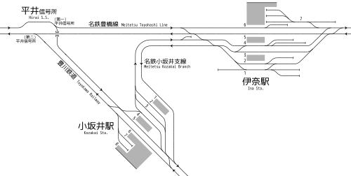 小坂井支線配線略図（1943年）