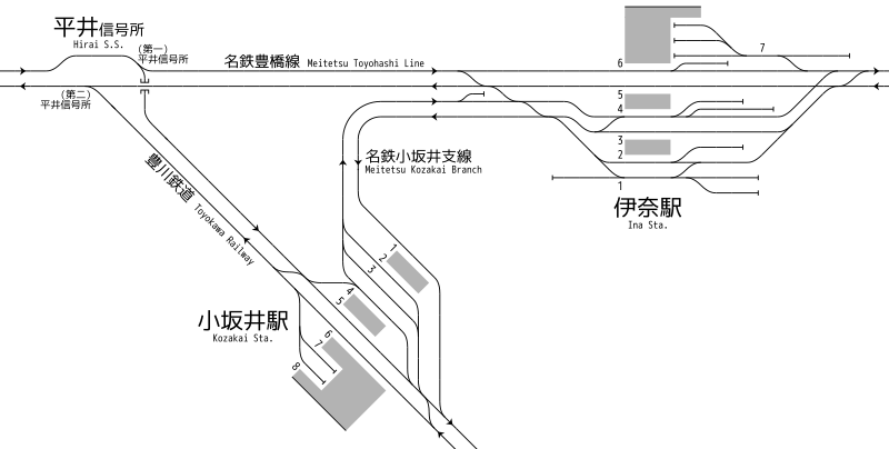 File:Rail Tracks map Meitetsu Kozakai Branch 1943.svg