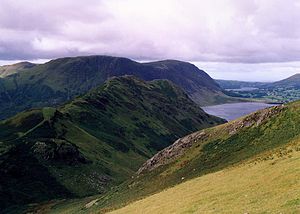 Rannerdale from Whiteless Breast with Crummock Water beyond