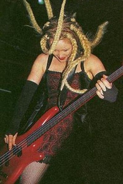 Former bassist Rayna Foss in 1998