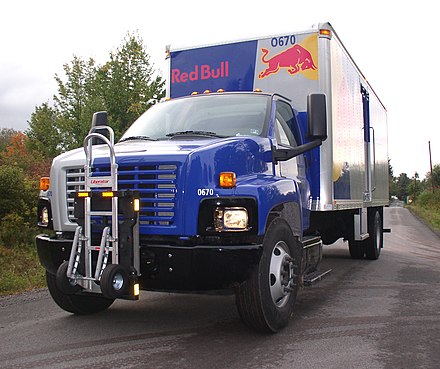 A Red Bull distribution truck