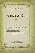 Reproducció de la coberta del Programa de Religión de 1915.