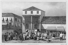 Colonial Manila, c. 1826 Road in Manila, Capital of Luzon Island, Philippine Islands, 1826-1829.png