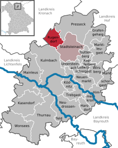 Poziția comunei Rugendorf pe harta districtului Kulmbach