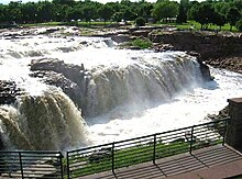 The falls of the Big Sioux River at Falls Park