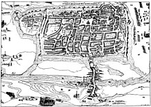 Vue de la ville de Saint-Quentin en 1557.