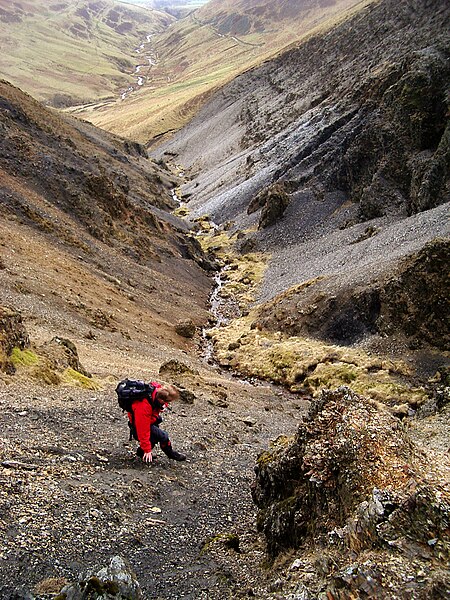 Scree run above Hartfell Spa. Scree run above Hartfell Spa.jpg