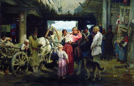 Seeing off a recruit (1879), State Russian Museum
