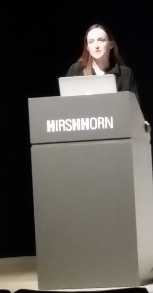 Shana Lutker speaking at the Hirshhorn, January 2016.jpg
