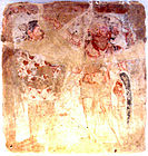 Kushan worshipper with Shiva/Oesho, Bactria, 3rd century AD.[101]
