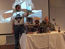 Simon Plumbe and Peter Casselo, some of the organisers of Auto Assembly Europe 2011. Simes and BigPete at AAE 2011.jpg