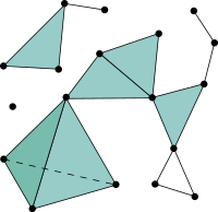 A simplicial 3-complex. Simplicial complex example.svg