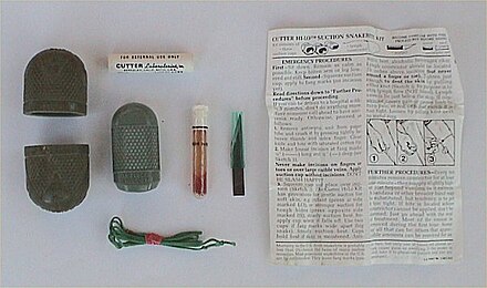 Old-style snake bite kit that should not be used.